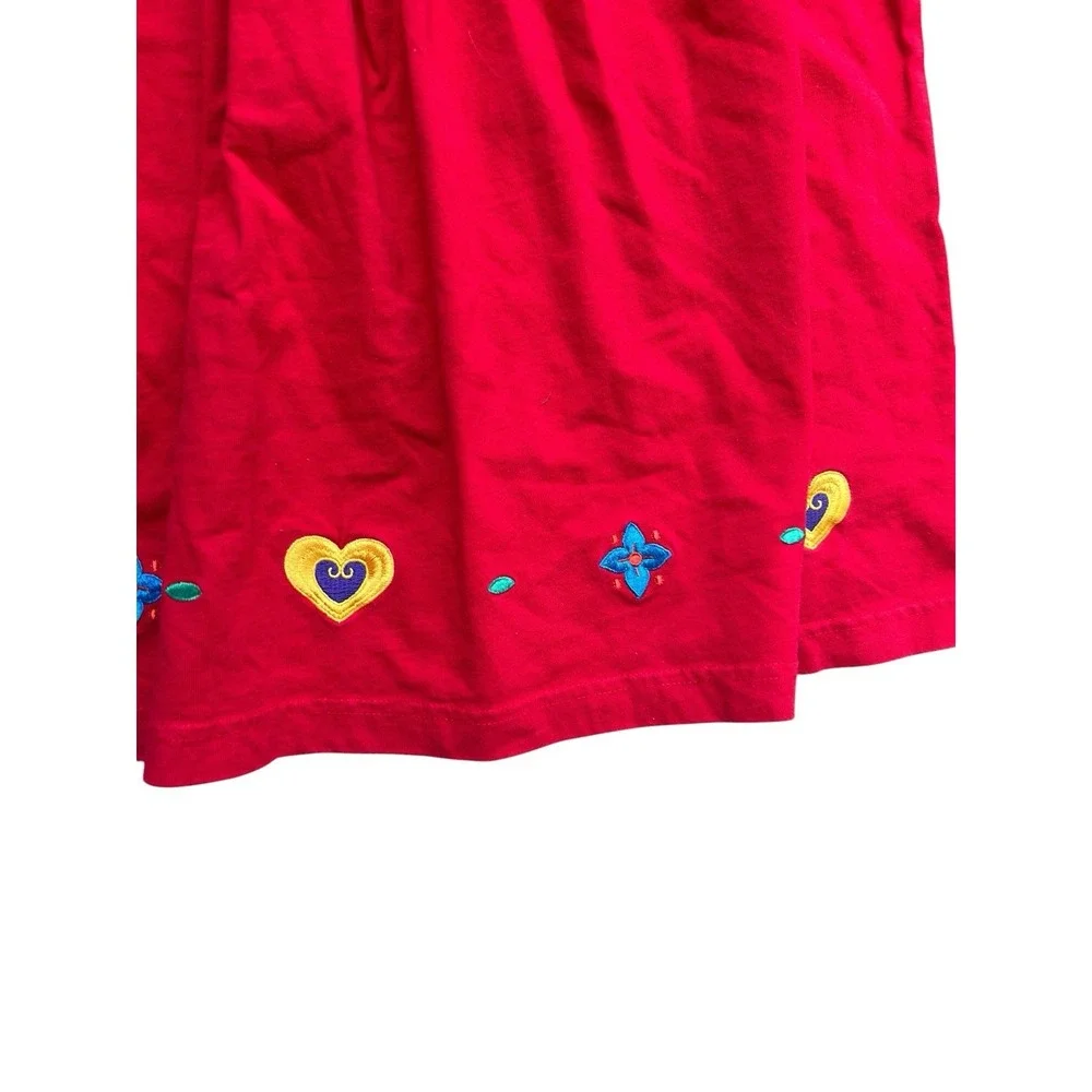 Vintage Disney Store Minnie Girls' Red Long Sleeve Dress Cotton Bandana Neck 6Y